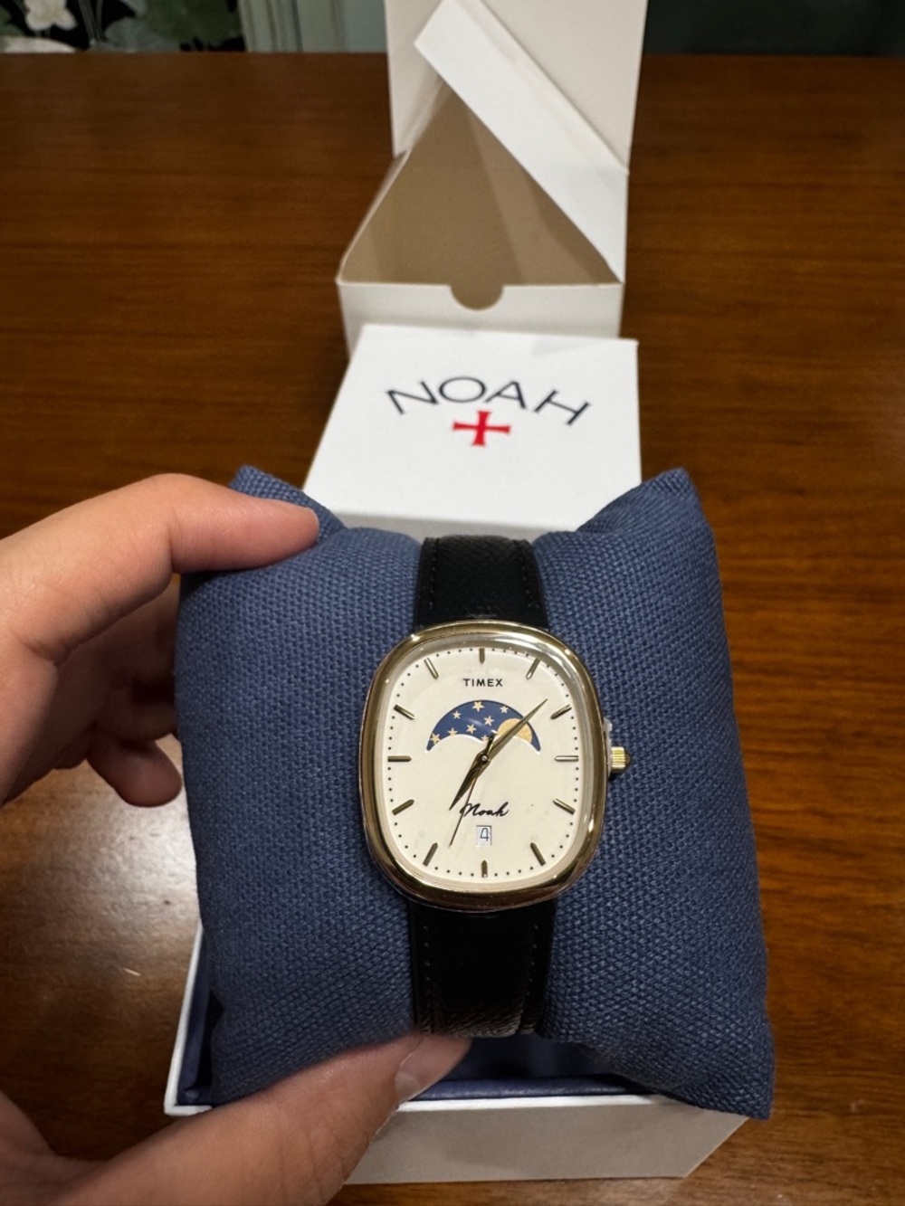 Timex x Noah Oval Moonphase Watch with Black Strap